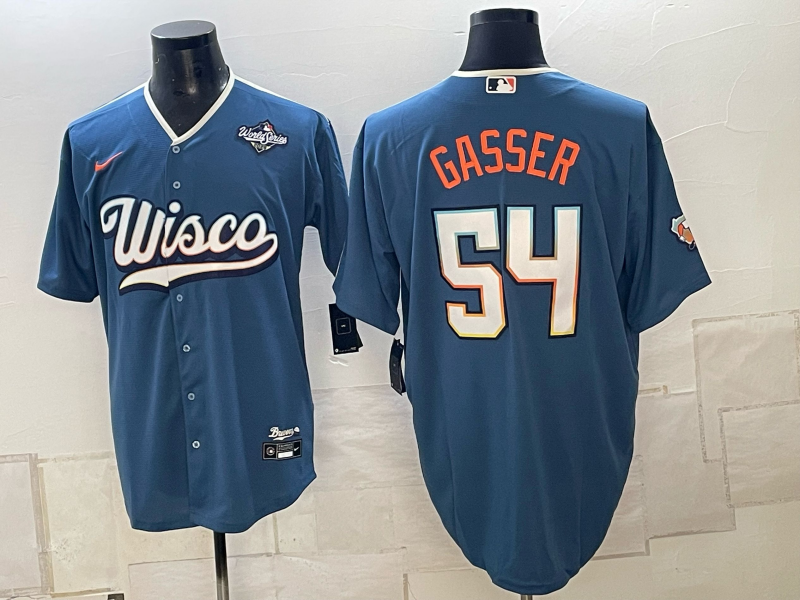 Men Milwaukee Brewers #54 Gasser blue Nike 2026 World Series MLB jersey 102304->milwaukee brewers->MLB Jersey